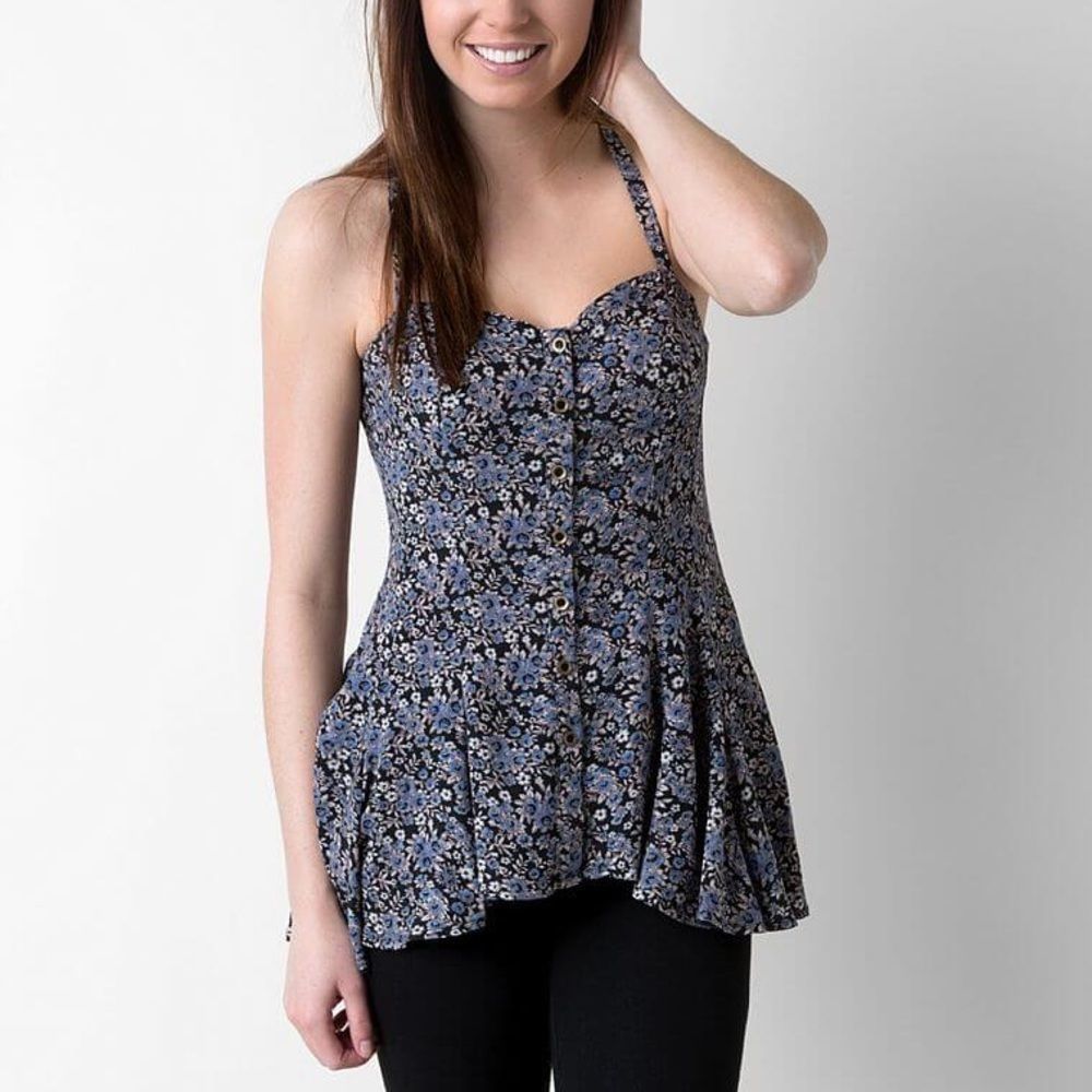 Free People Flower Strappy Tank